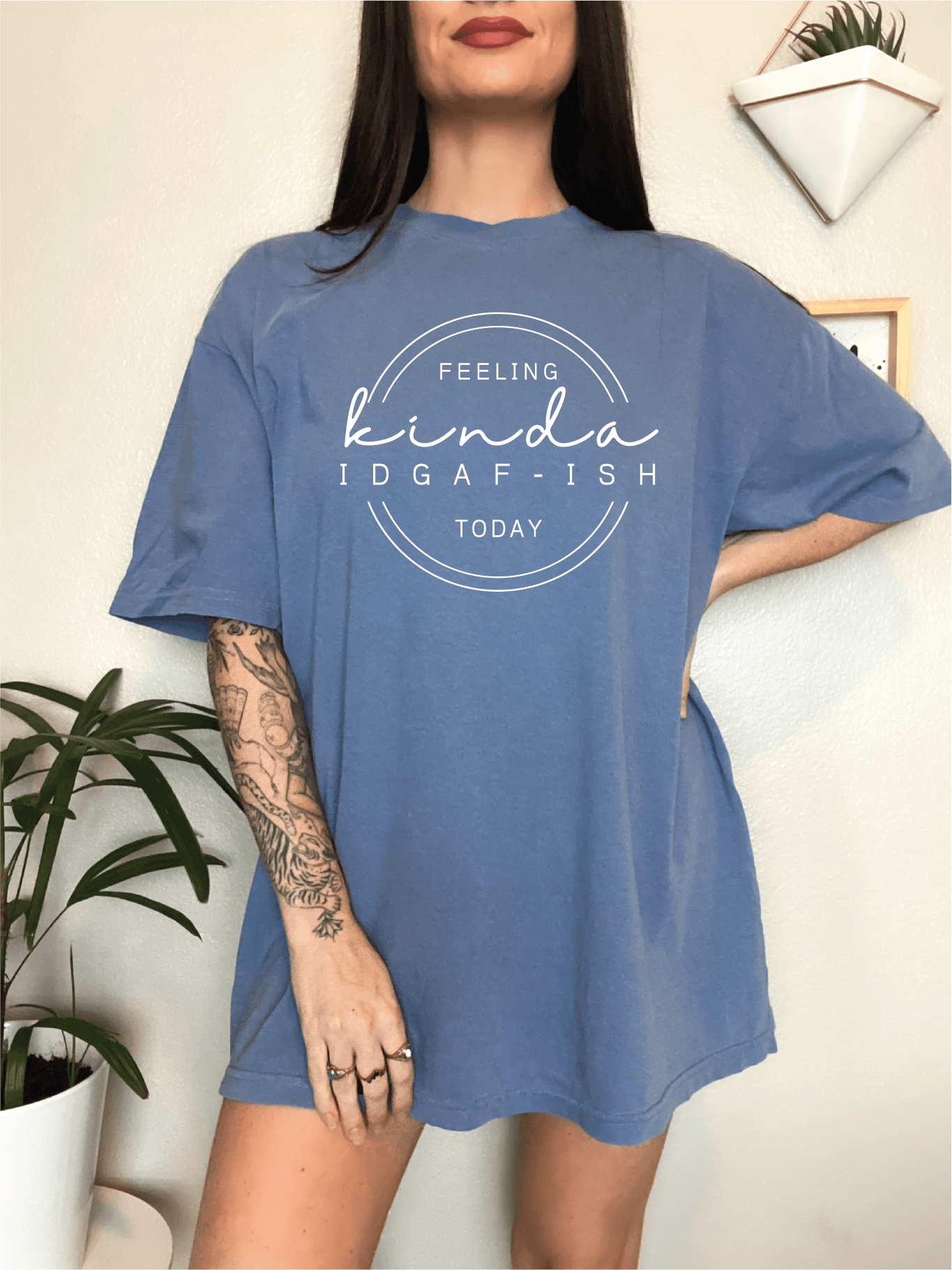 Kinda IDGAF-Ish Unisex Screen Printed Sweatshirt, Comfort Colors Unisex