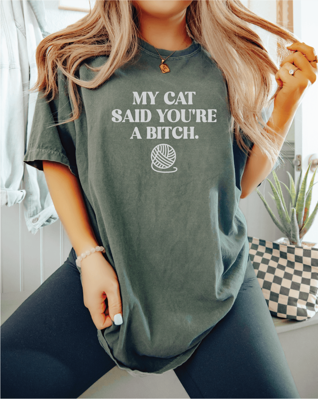 My Cat Said You're a B* Unisex  Screen Printed Sweater, Comfort Colors Crewneck Shirt