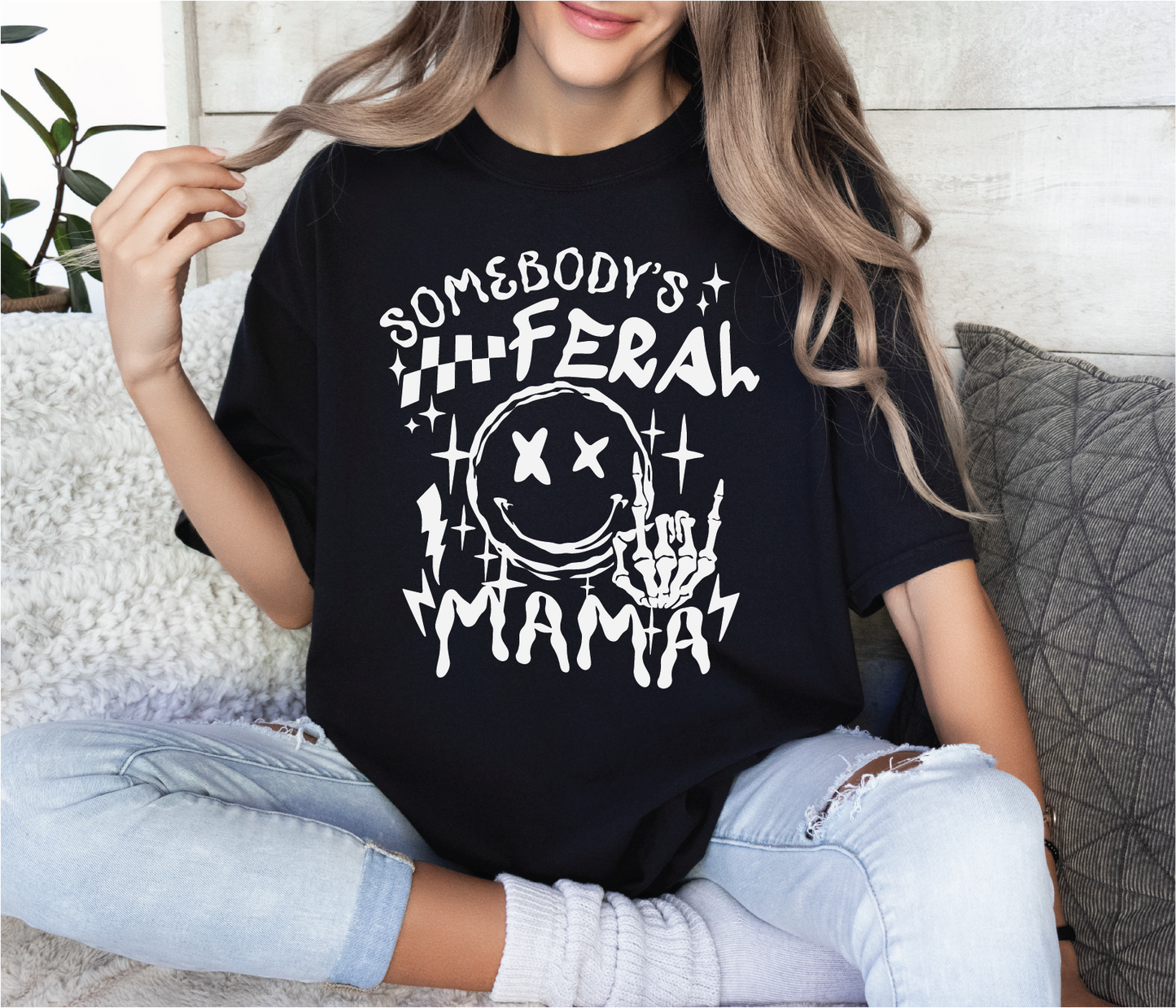 Somebody's Feral Mama Unisex Screen Printed Tee