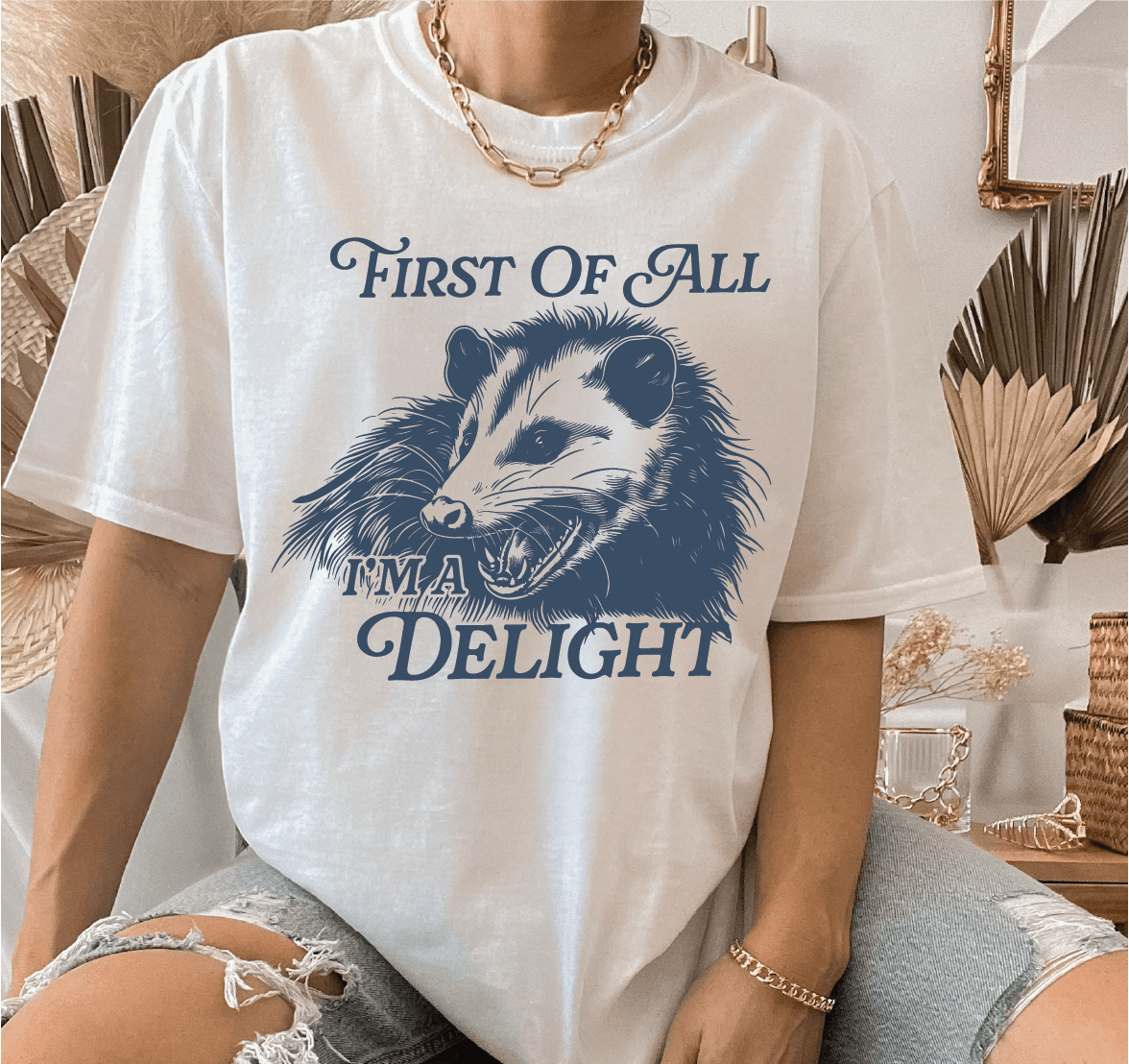 First of All, I'm a Delight Unisex Screen Printed Tee