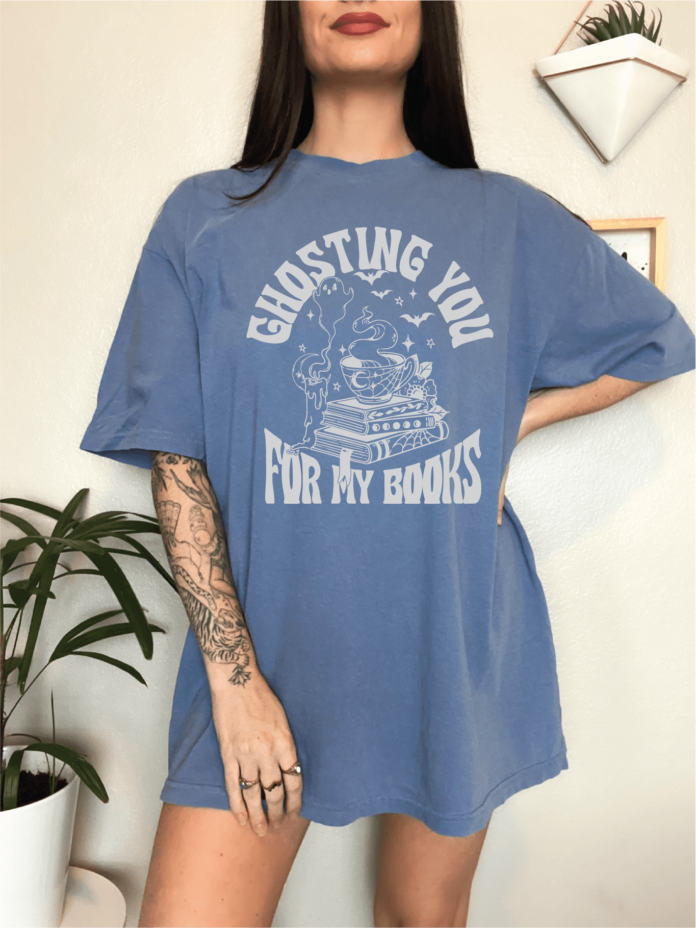 Ghosting You For My Books Unisex Screen Printed Tee