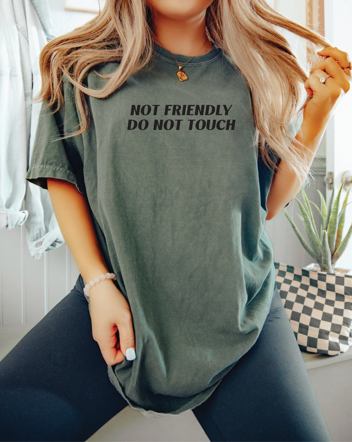 Not Friendly Not Touch, Funny Introvert Unisex Screen Printed Shirt