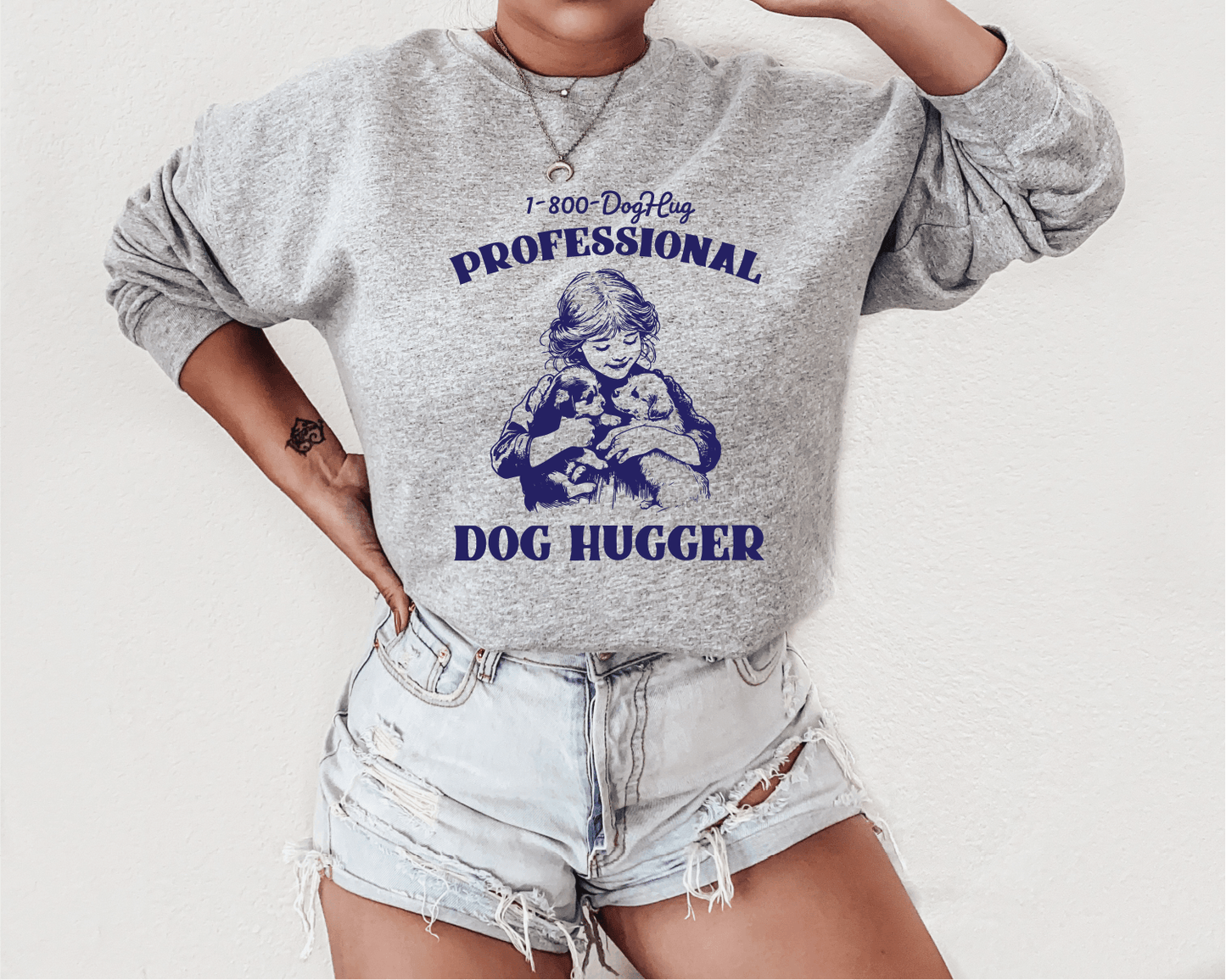 Professional Dog Hugger Sarcastic Retro T-Shirt Screen Printed Unisex Shirt