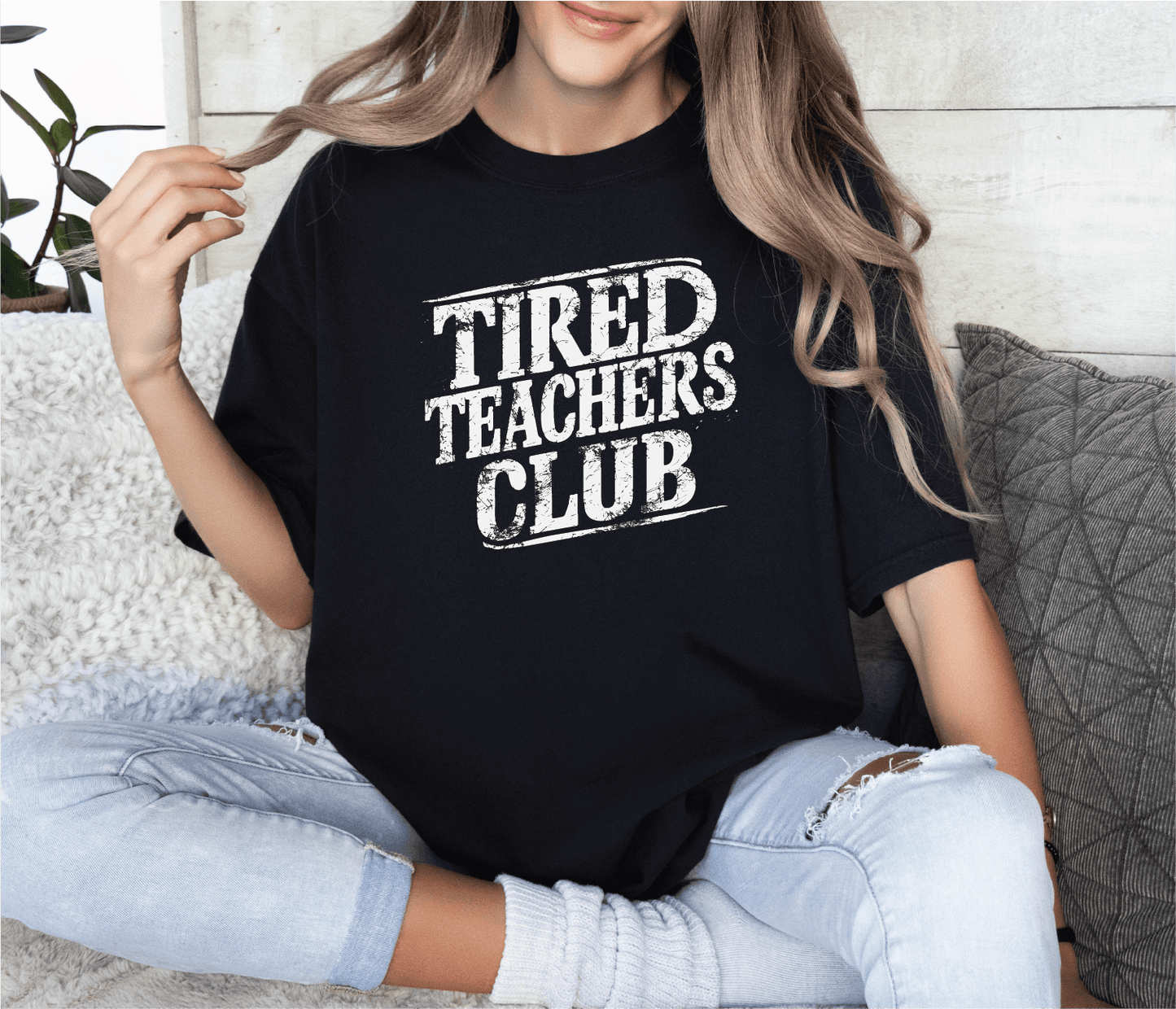 Tired Teachers Club Screen Printed Unisex Shirt