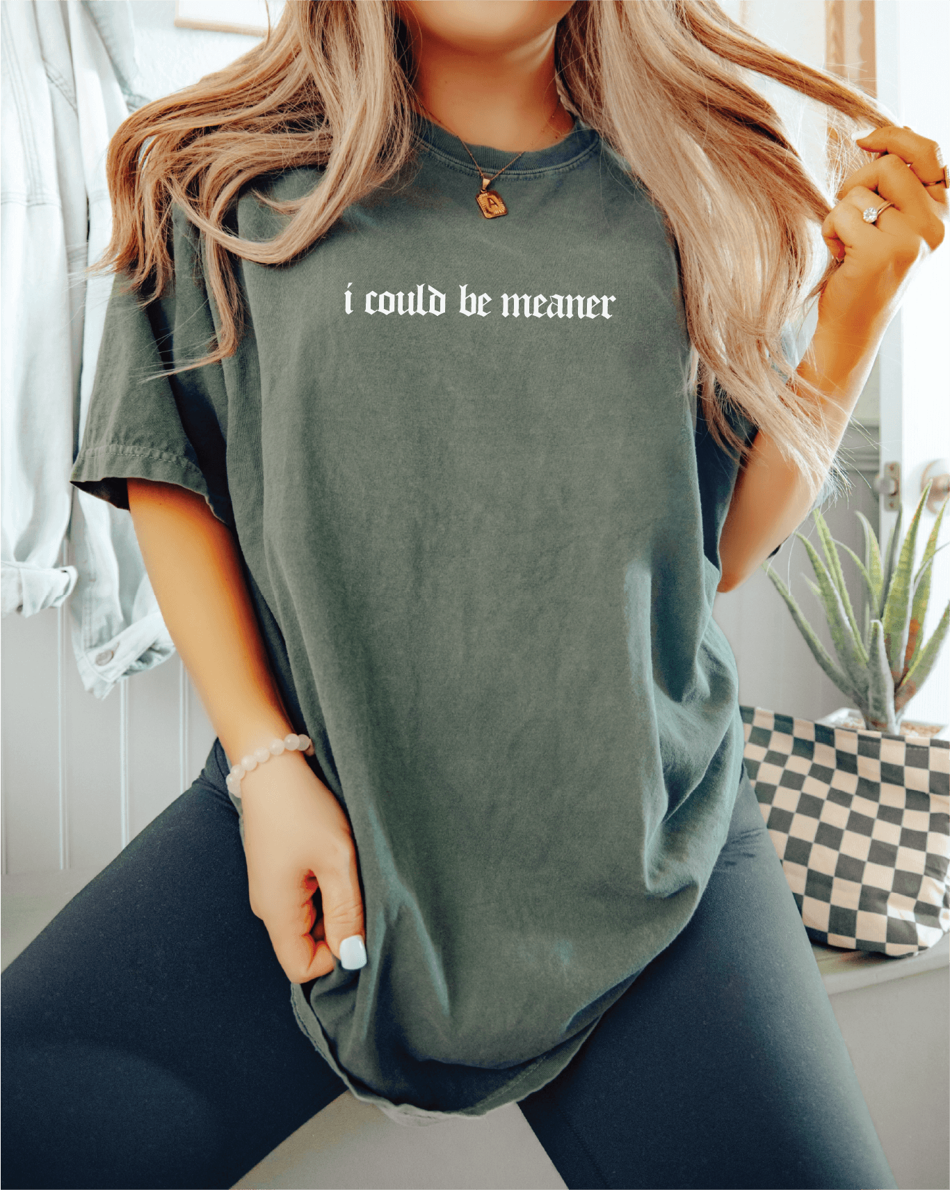 I Could Be Meaner Screen Printed Unisex Shirt