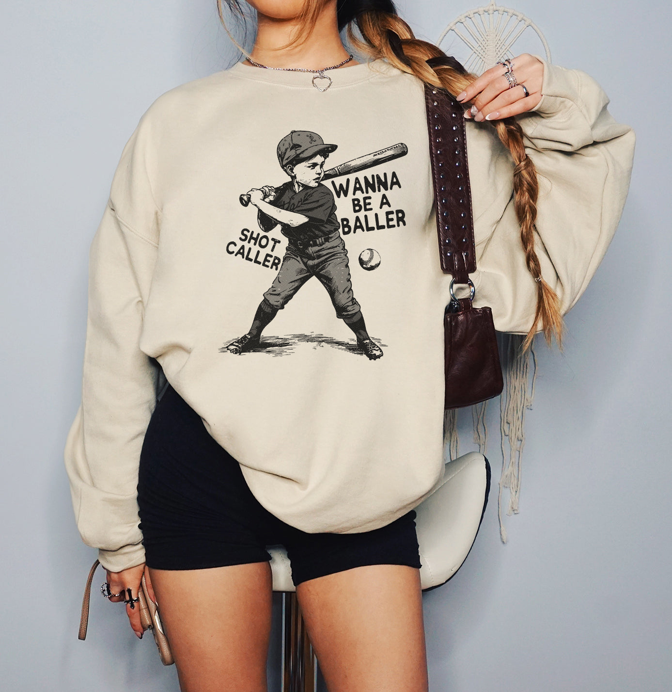 Wanna be a Baller, Baseball Retro Unisex  Screen Printed Unisex Shirt