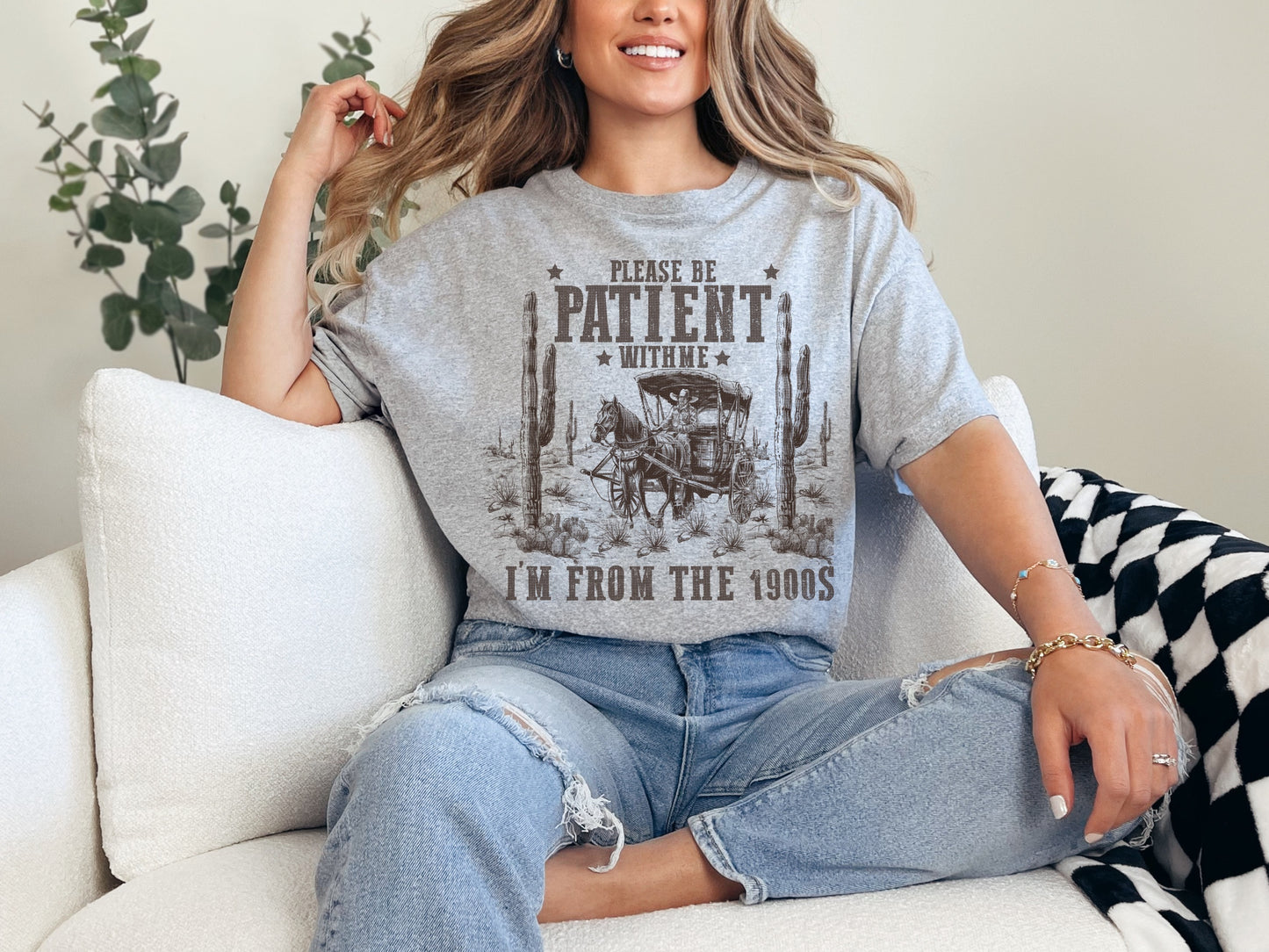 Please Be Patient I'm From the 1900s, Unisex Screen Printed Shirt