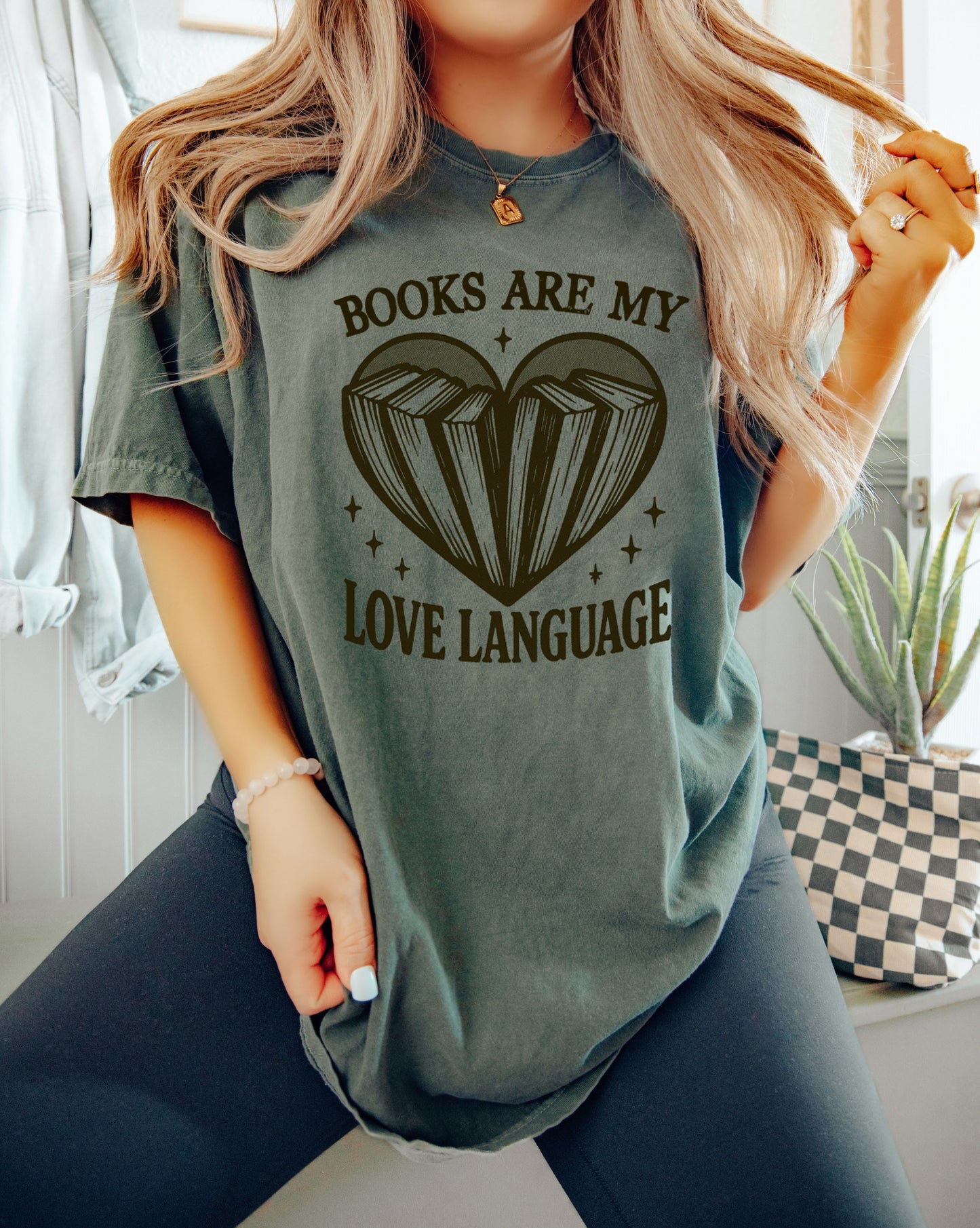 Books Are My Love Language, Bookish Tee, Bookworm Screen Printed Unisex Shirt